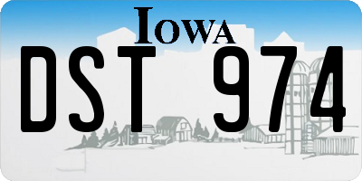 IA license plate DST974