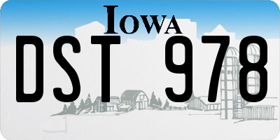 IA license plate DST978