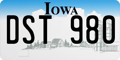 IA license plate DST980