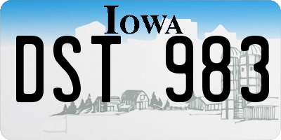 IA license plate DST983