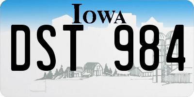 IA license plate DST984