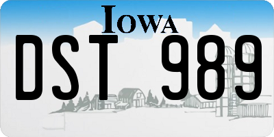 IA license plate DST989