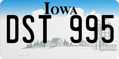 IA license plate DST995