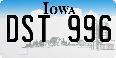 IA license plate DST996