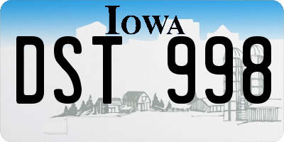 IA license plate DST998