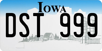 IA license plate DST999