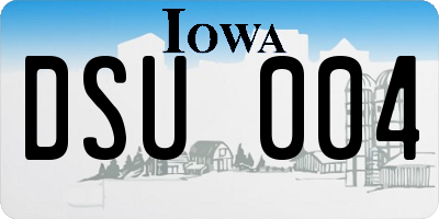 IA license plate DSU004