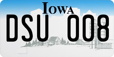 IA license plate DSU008