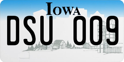 IA license plate DSU009