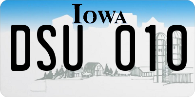 IA license plate DSU010
