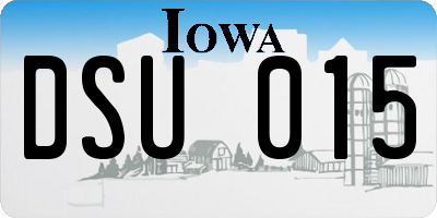 IA license plate DSU015