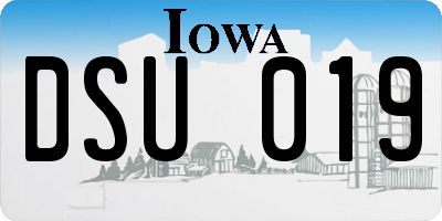 IA license plate DSU019
