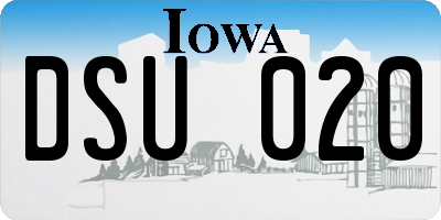 IA license plate DSU020