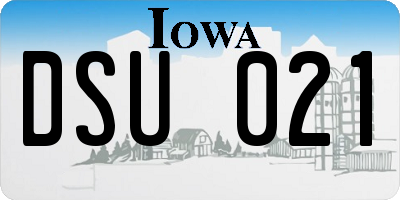 IA license plate DSU021