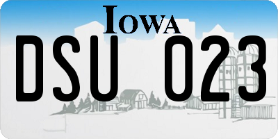 IA license plate DSU023