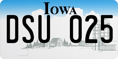 IA license plate DSU025