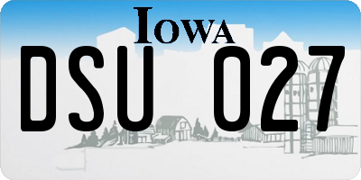 IA license plate DSU027