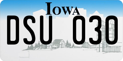 IA license plate DSU030