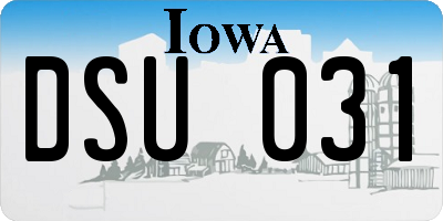 IA license plate DSU031