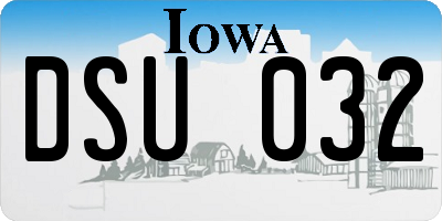 IA license plate DSU032