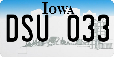 IA license plate DSU033