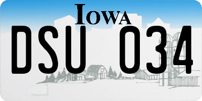 IA license plate DSU034
