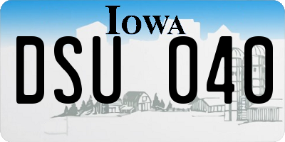 IA license plate DSU040