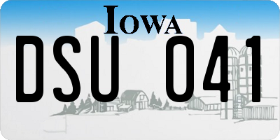 IA license plate DSU041