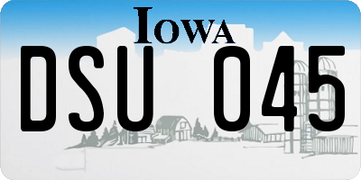 IA license plate DSU045