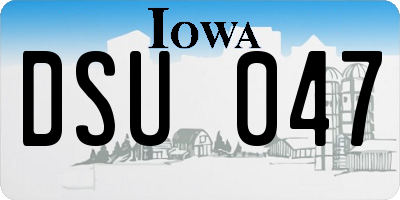 IA license plate DSU047