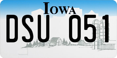 IA license plate DSU051