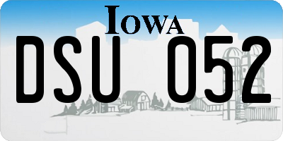IA license plate DSU052