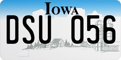 IA license plate DSU056