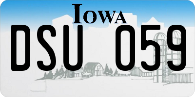 IA license plate DSU059