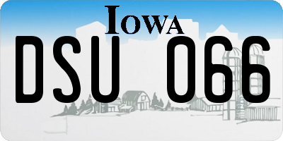 IA license plate DSU066