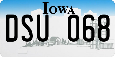 IA license plate DSU068