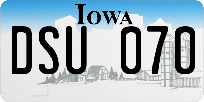 IA license plate DSU070