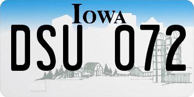 IA license plate DSU072