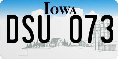 IA license plate DSU073