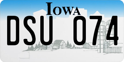 IA license plate DSU074