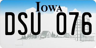 IA license plate DSU076
