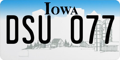 IA license plate DSU077