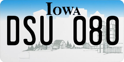IA license plate DSU080