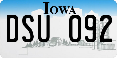 IA license plate DSU092