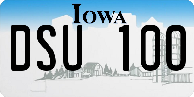IA license plate DSU100