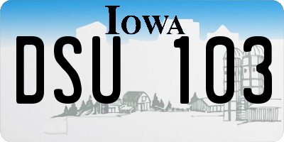 IA license plate DSU103