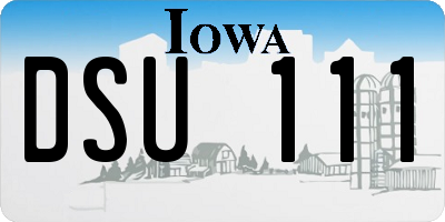 IA license plate DSU111