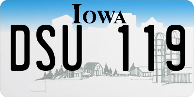 IA license plate DSU119