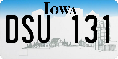 IA license plate DSU131