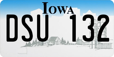 IA license plate DSU132